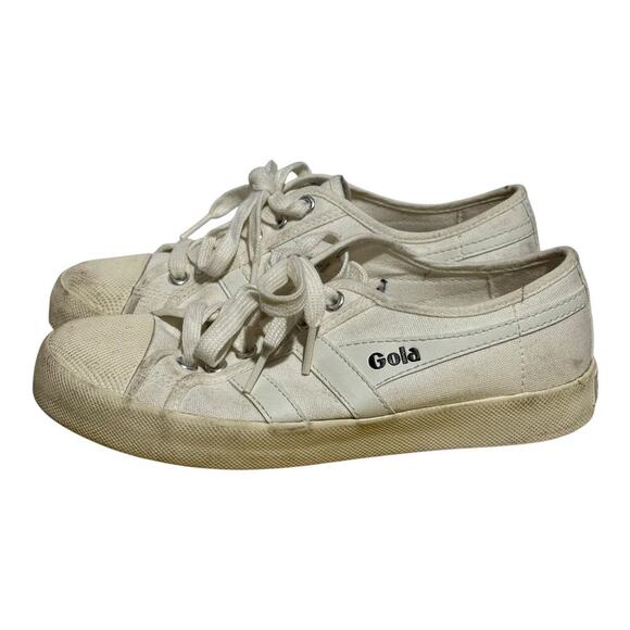 Gola Coaster Canvas Sneakers Women's Size 6 White Minimalist Low Top Trainers - Picture 4 of 8